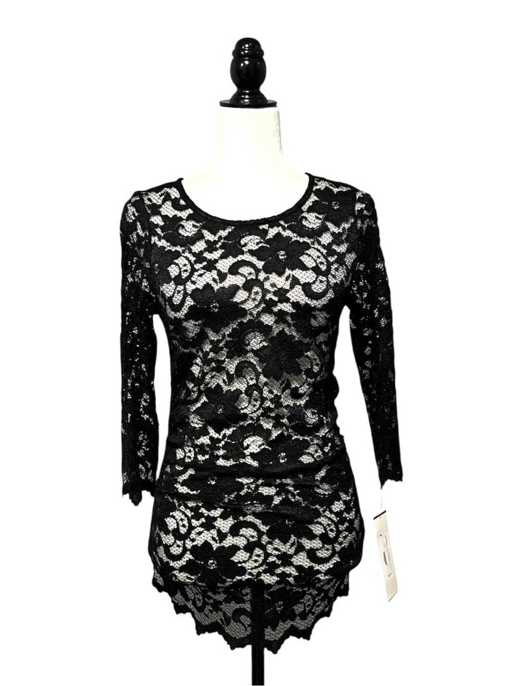 🆕 JOSEPH RIBKOFF Black Floral Lace Blouse